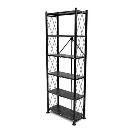 Origami Rack Origami RB-OTM-BLACK 6 tier Bookshelf 24"L x 10-3/5"W x 65"H Black RB-OTM-BLACK
